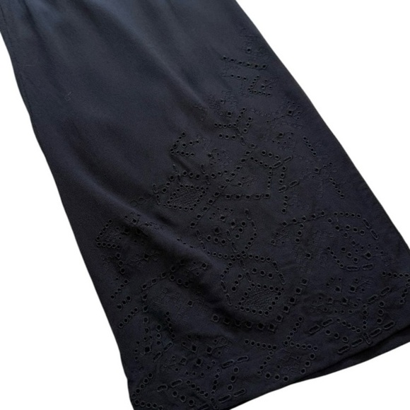 Tribal Pull-On Wide Leg Pant - Embroidered Pattern - Black - Size Large - Picture 5 of 13